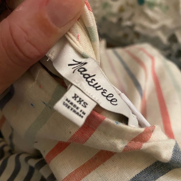 Madewell Button-Back Rainbow Stripe Tie Tee - Picture 7 of 7